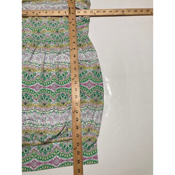 Veronica M Women's Strapless Mini Dress Small Paisley Multicolor Green A Line - Picture 4 of 7